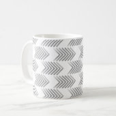 Graues Tribal Arrow Muster Kaffeetasse (Vorderseite Links)