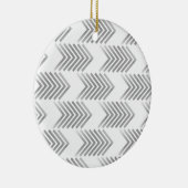 Graues Tribal Arrow Muster Keramik Ornament (Rechts)