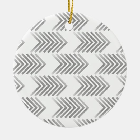 Graues Tribal Arrow Muster Keramik Ornament (Vorne)