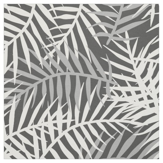 Graues tropisches Blätter Palm Tree Fern Leaf Must Stoff (Muster)
