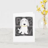 Graues u. weißes PBGV Karte (Gelbe Blume)