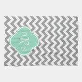 Graues u. weißes Zickzack-Gewohnheits-Monogramm Geschirrtuch (Horizontal)