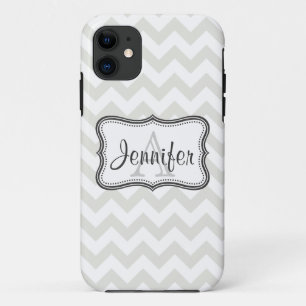 Graues u. weißes Zickzack Monogramm iPhone 5 Case-Mate iPhone Hülle