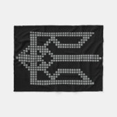 Graues ukrainisches Tryzub-Symbol auf der Brust - Fleecedecke (Vorderseite (Horizontal))