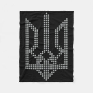 Graues ukrainisches Tryzub-Symbol auf der Brust - Fleecedecke