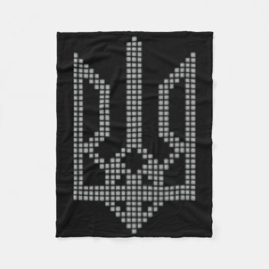 Graues ukrainisches Tryzub-Symbol auf der Brust - Fleecedecke (Vorderseite)