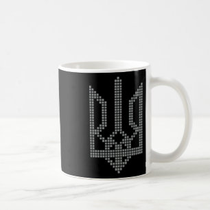 Graues ukrainisches Tryzub-Symbol auf der Brust - Kaffeetasse