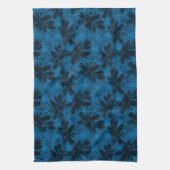 Graues und blaues Blumenmuster. Geschirrtuch (Vertikal)