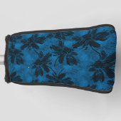 Graues und blaues Blumenmuster. Golf Headcover (Vorderseite)