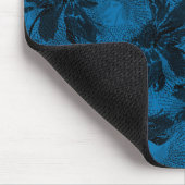 Graues und blaues Blumenmuster. Mousepad (Ecke)
