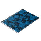 Graues und blaues Blumenmuster. Notizblock (Linke Seite)