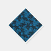 Graues und blaues Blumenmuster. Serviette (Ecke)