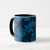 Graues und blaues Blumenmuster. Tasse (Vorderseite Links)