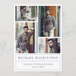 Graues und blaues Dreieck Muster 4 Foto Abschluss Ankündigung