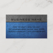 Graues und blaues Leder Visitenkarte (Rückseite)