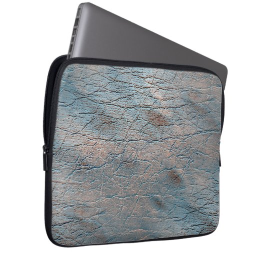 Graues und bräunliches Leder mit Satin-Farbe Laptopschutzhülle (Vorne Rechts)