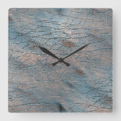 Graues und bräunliches Leder mit Satin-Farbe Quadratische Wanduhr (Vorderseite)