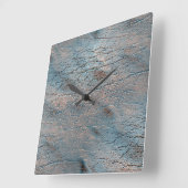 Graues und bräunliches Leder mit Satin-Farbe Quadratische Wanduhr (Winkel)