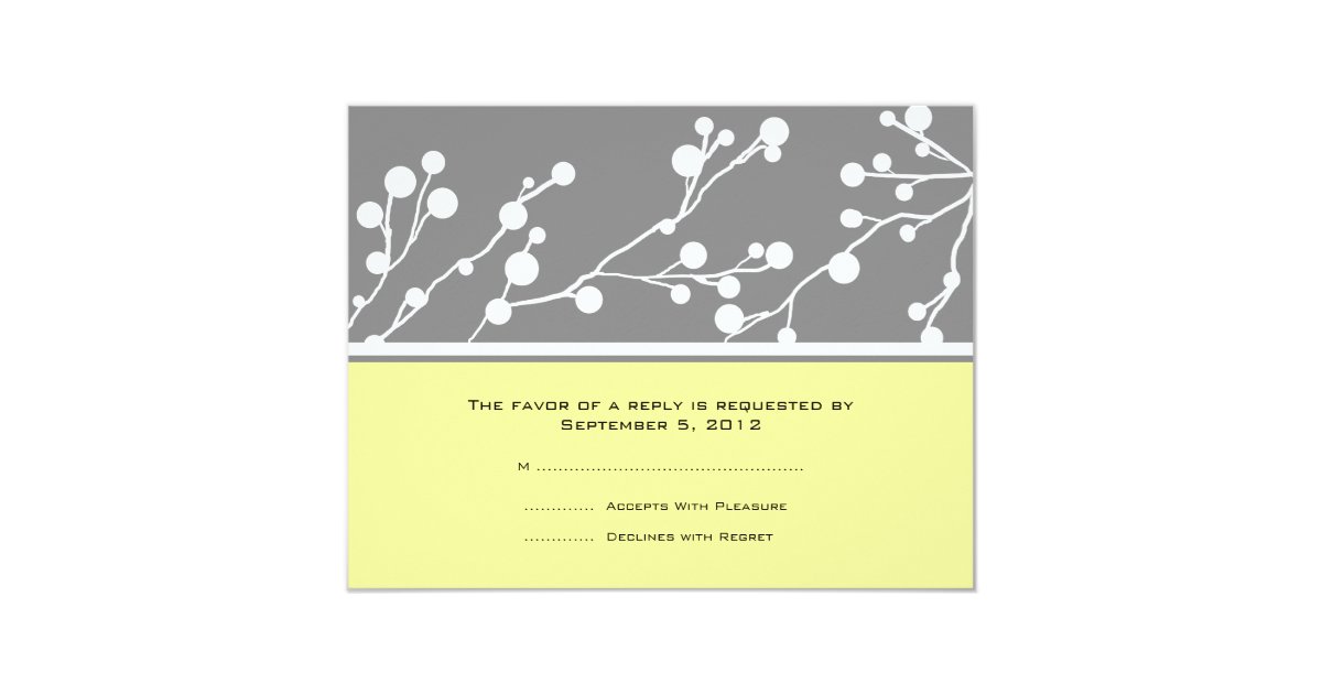Graues und gelbes Blumenmonogramm-Hochzeit UAWG Karte | Zazzle