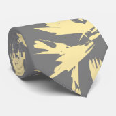 Graues und gelbes Blumenmuster Krawatte (Gerollt)