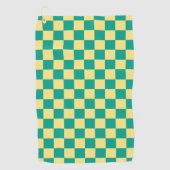 Graues und gelbes kariertes Muster Golfhandtuch (Vorderseite)