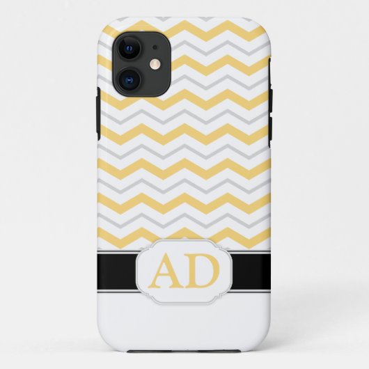 Graues und gelbes Zickzack Monogramm iPhone 5 Fall Case-Mate iPhone Hülle (Rückseite)