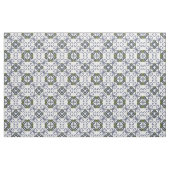 Graues und grünes Blumendamast-Muster Stoff (Fat Quarter (45,7 x 55,9 cm))