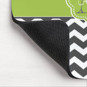 Graues und grünes Zickzack personalisiertes Mousepad (Ecke)