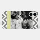 Graues und grünes Zigzags Personalisiertes Foto Case-Mate iPhone Hülle (Rückseite (Horizontal))