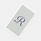 Graues und navy Mit Monogramm Papierhandtuch Serviette (Ecke)