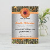 Graues und orange einladung (Stehend Vorderseite)