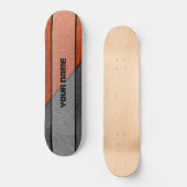 Graues und orange glänzendes Edelstahl-Metall Skateboard (Vorderseite)