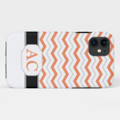 Graues und orangefarbenes Monogramm iPhone 5 Fall Case-Mate iPhone Hülle (Rückseite (Horizontal))