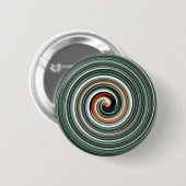Graues und orangefarbenes Spiralmuster Button (Vorne & Hinten)