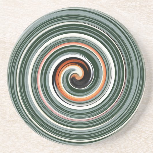 Graues und orangefarbenes Spiralmuster Untersetzer (Vorne)