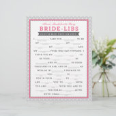 Graues und rosa Bride Libs Game (Stehend Vorderseite)