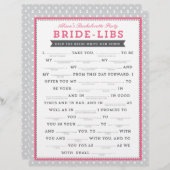Graues und rosa Bride Libs Game (Vorne/Hinten)