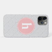 Graues und rosa griechisches Case-Mate iPhone hülle (Rückseite (Horizontal))