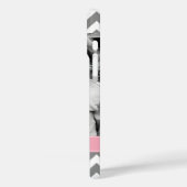 Graues und rosa Zigzags Personalisiertes Foto Case-Mate iPhone Hülle (Rückseite / Links)