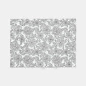 GRAUES UND SAHNEBlumenmuster Fleecedecke (Vorderseite (Horizontal))
