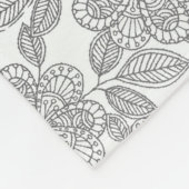GRAUES UND SAHNEBlumenmuster Fleecedecke (Ecke)