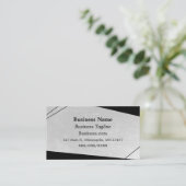 Graues und schwarzes Abstraktes Geschäft Visitenkarte (Stehend Vorderseite)