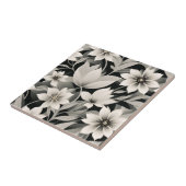 Graues und schwarzes botanisches Muster Fliese (Seite)