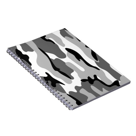 Graues und schwarzes Camouflage-SpiralNotebook Notizblock (Rechte Seite)