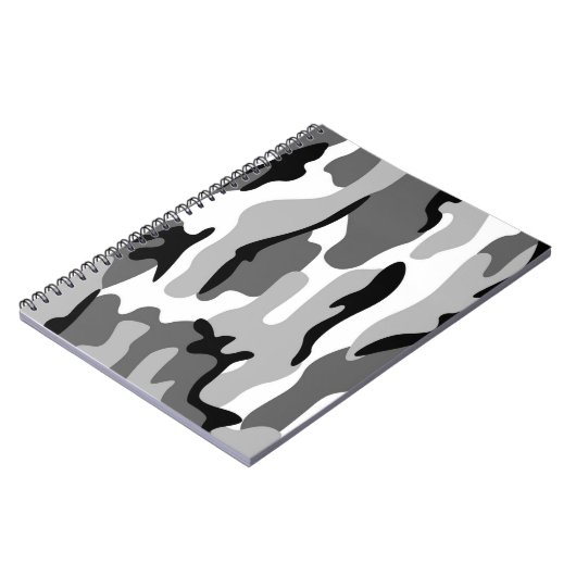 Graues und schwarzes Camouflage-SpiralNotebook Notizblock (Linke Seite)