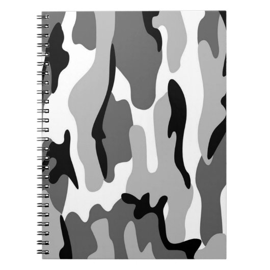 Graues und schwarzes Camouflage-SpiralNotebook Notizblock (Vorderseite)