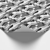 graues und schwarzes Camouflage-Umschlagpapier Geschenkpapier (Ecke)