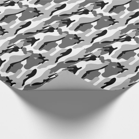 graues und schwarzes Camouflage-Umschlagpapier Geschenkpapier (Ecke)