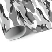 graues und schwarzes Camouflage-Umschlagpapier Geschenkpapier (Rolleneckpunkt)