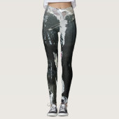 Graues und schwarzes Foto Leggings (Vorderseite)